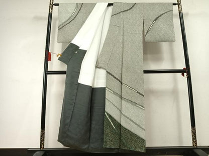 平和屋着物●訪問着　総絞り　抽象文様　正絹　逸品　AABL3369fy
