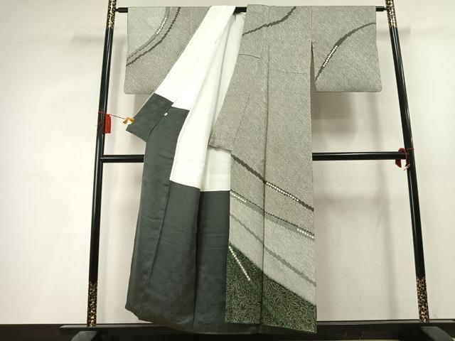 平和屋着物●訪問着　総絞り　抽象文様　正絹　逸品　AABL3369fy