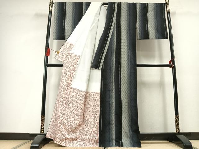 平和屋着物●上質な紬　立涌間道　正絹　逸品　AABL3371fy