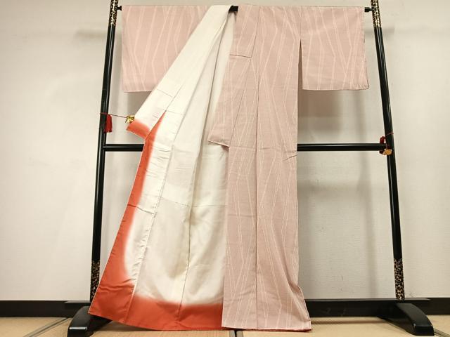 平和屋着物●本塩沢　110亀甲　抽象文様　証紙付き　正絹　逸品　未使用　AABL3372fy