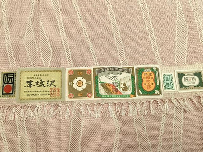 平和屋着物●本塩沢　110亀甲　抽象文様　証紙付き　正絹　逸品　未使用　AABL3372fy