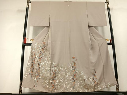平和屋着物●豪華色留袖　中国三大刺繍　相良刺繍　総刺繍　花鳥文　金糸　正絹　逸品　AABL3374fy