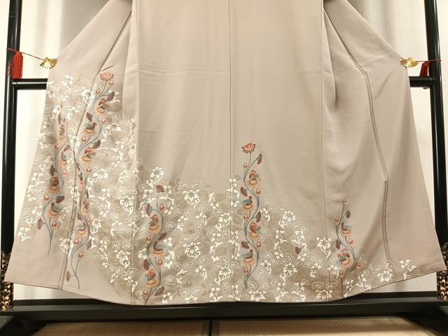 平和屋着物●豪華色留袖　中国三大刺繍　相良刺繍　総刺繍　花鳥文　金糸　正絹　逸品　AABL3374fy