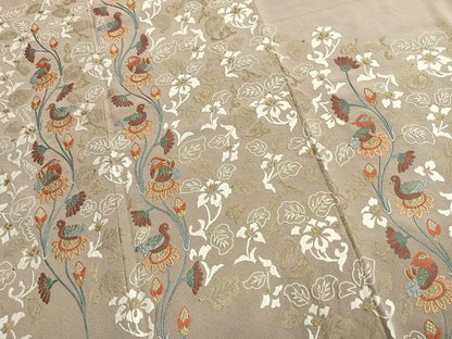 平和屋着物●豪華色留袖　中国三大刺繍　相良刺繍　総刺繍　花鳥文　金糸　正絹　逸品　AABL3374fy