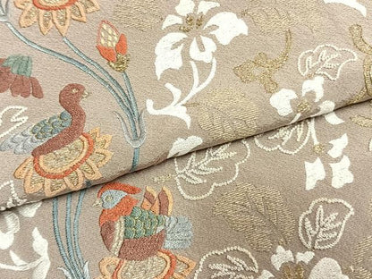 平和屋着物●豪華色留袖　中国三大刺繍　相良刺繍　総刺繍　花鳥文　金糸　正絹　逸品　AABL3374fy