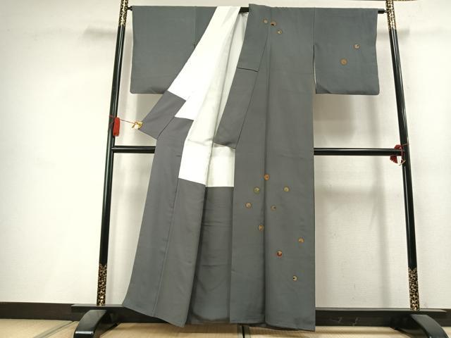 平和屋着物●訪問着　丸文　金糸　金彩　正絹　逸品　AABL3376fy