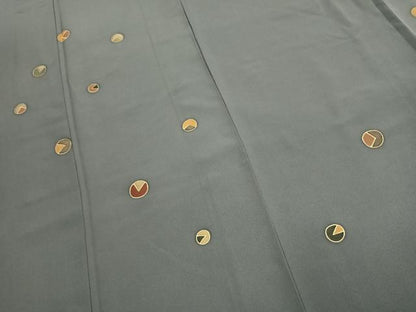 平和屋着物●訪問着　丸文　金糸　金彩　正絹　逸品　AABL3376fy