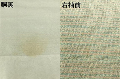 平和屋着物●二代目更甚　江戸更紗　本場染大島紬　訪問着　横縞　正絹　逸品　AABL3378fy