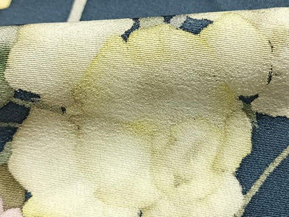 平和屋着物●手描友禅女流作家　一色生子　訪問着　草花文　正絹　逸品　AABL3383fy