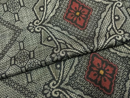 平和屋着物●本場大島紬　割り込み絣　吉祥花文　正絹　逸品　AABL3384fy