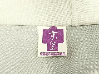 平和屋着物●江戸小紋　伊勢型　鮫小紋柄　浜ちりめん　反端付き　正絹　逸品　未使用　AABL3387fy