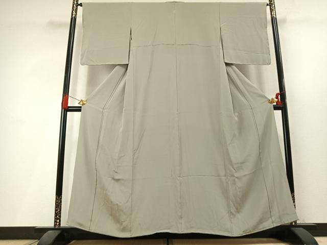 平和屋着物●上質な色無地　柳鼠色　正絹　逸品　未使用　AABL3392fy