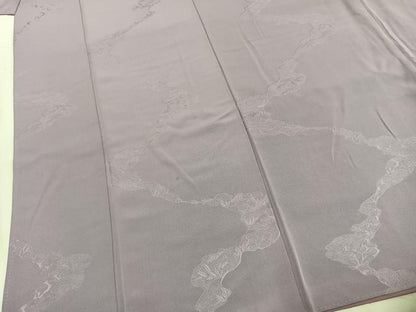 平和屋着物●上質な色無地　道長流水地紋　白藤色　正絹　逸品　AABL3393fy