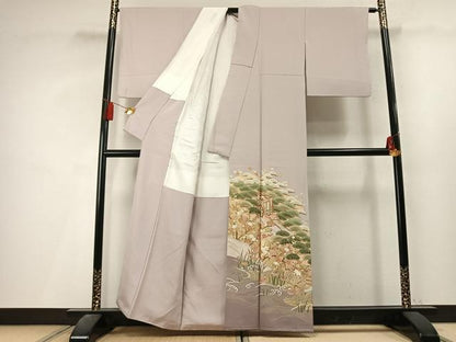 平和屋着物●豪華色留袖　作家物　駒刺繍　御所車花鳥文　暈し染め　金彩　正絹　逸品　AABL3394fy