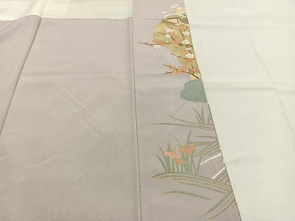 平和屋着物●豪華色留袖　作家物　駒刺繍　御所車花鳥文　暈し染め　金彩　正絹　逸品　AABL3394fy