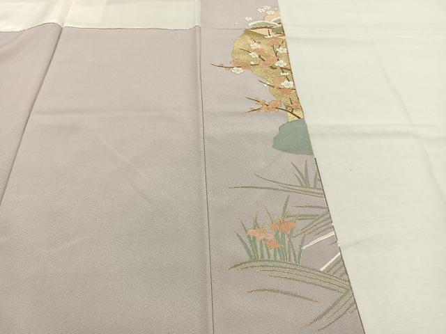 平和屋着物●豪華色留袖　作家物　駒刺繍　御所車花鳥文　暈し染め　金彩　正絹　逸品　AABL3394fy