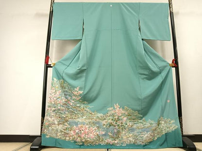 平和屋着物●豪華色留袖 中国三大刺繍 スワトウ刺繍 汕頭刺繍 総刺繍 芳州刺繍 作家物 松竹梅 暈し染め 金糸 ロング丈 逸品 AABL3395fy
