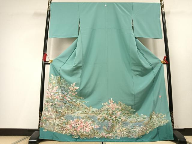 平和屋着物●豪華色留袖 中国三大刺繍 スワトウ刺繍 汕頭刺繍 総刺繍 芳州刺繍 作家物 松竹梅 暈し染め 金糸 ロング丈 逸品 AABL3395fy