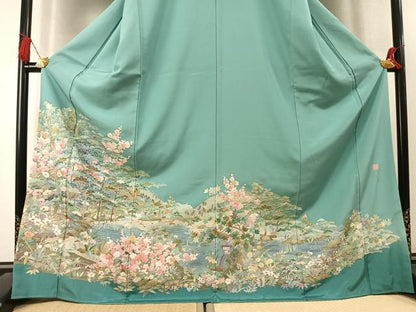 平和屋着物●豪華色留袖 中国三大刺繍 スワトウ刺繍 汕頭刺繍 総刺繍 芳州刺繍 作家物 松竹梅 暈し染め 金糸 ロング丈 逸品 AABL3395fy