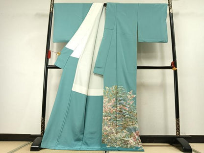 平和屋着物●豪華色留袖 中国三大刺繍 スワトウ刺繍 汕頭刺繍 総刺繍 芳州刺繍 作家物 松竹梅 暈し染め 金糸 ロング丈 逸品 AABL3395fy