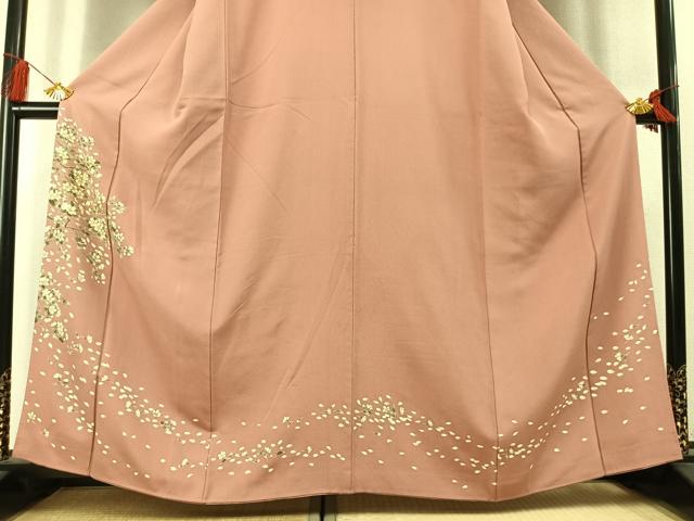 平和屋着物●訪問着　刺繍　枝桜　金糸　金彩　正絹　逸品　AABL3396fy
