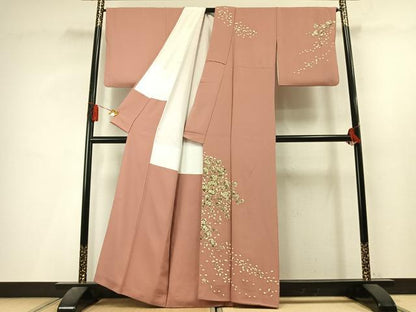 平和屋着物●訪問着　刺繍　枝桜　金糸　金彩　正絹　逸品　AABL3396fy