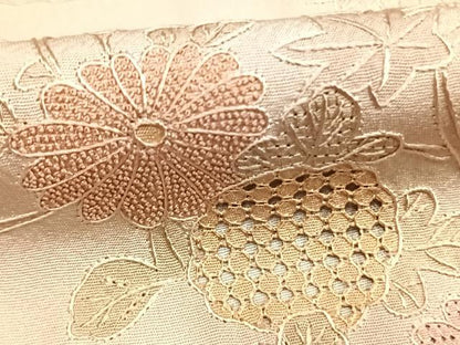 平和屋着物●訪問着　中国三大刺繍　スワトウ刺繍　汕頭刺繍　総刺繍　風景花文　暈し染め　正絹　逸品　AABL3399fy