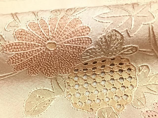 平和屋着物●訪問着　中国三大刺繍　スワトウ刺繍　汕頭刺繍　総刺繍　風景花文　暈し染め　正絹　逸品　AABL3399fy