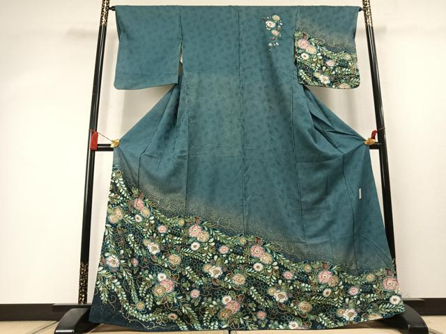 平和屋着物●訪問着　作家物　辻が花　絞り　暈し染め　金彩　正絹　逸品　AABL3403fy