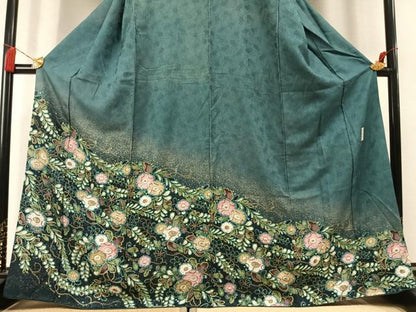 平和屋着物●訪問着　作家物　辻が花　絞り　暈し染め　金彩　正絹　逸品　AABL3403fy