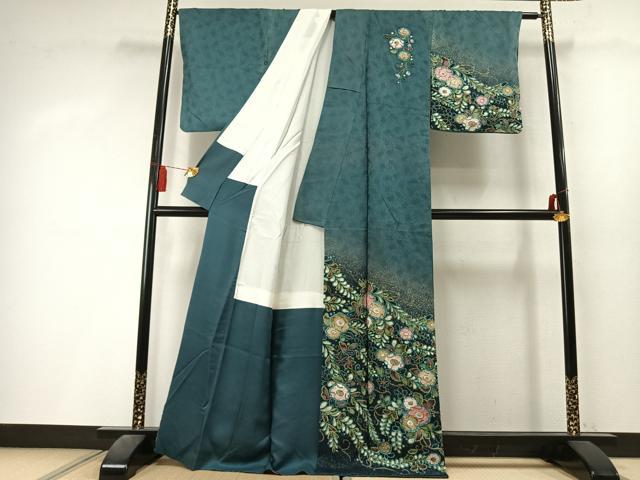 平和屋着物●訪問着　作家物　辻が花　絞り　暈し染め　金彩　正絹　逸品　AABL3403fy