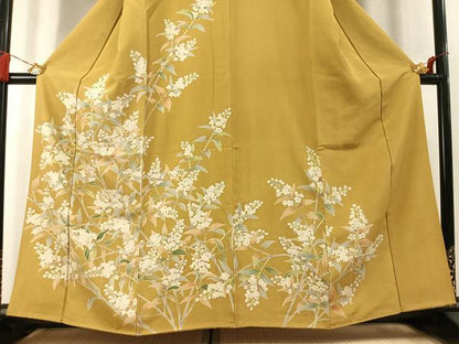 平和屋着物●訪問着　友禅　枝花文　正絹　逸品　AABL3404fy