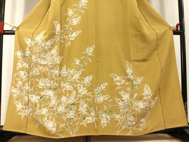 平和屋着物●訪問着　友禅　枝花文　正絹　逸品　AABL3404fy