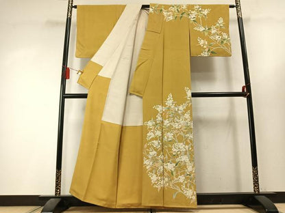 平和屋着物●訪問着　友禅　枝花文　正絹　逸品　AABL3404fy