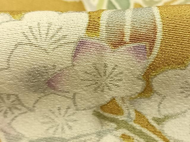 平和屋着物●訪問着　友禅　枝花文　正絹　逸品　AABL3404fy
