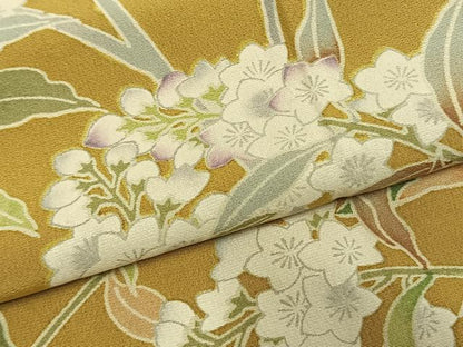 平和屋着物●訪問着　友禅　枝花文　正絹　逸品　AABL3404fy