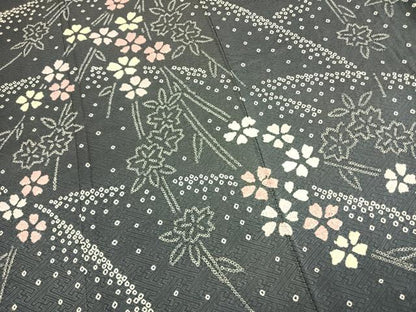 平和屋着物●訪問着　総絞り　舞花文　正絹　逸品　AABL3407fy