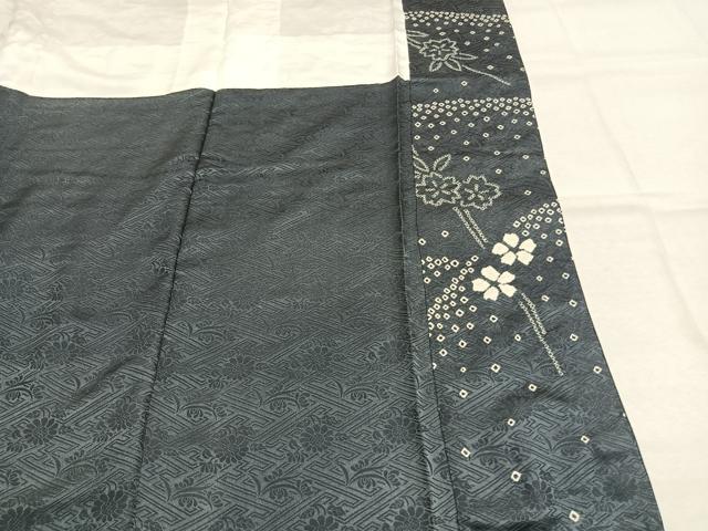 平和屋着物●訪問着　総絞り　舞花文　正絹　逸品　AABL3407fy