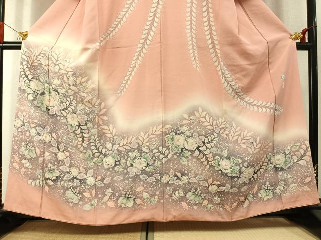 平和屋着物●越後十日町の一流染匠　桐屋・翠山工房　訪問着　絞り　辻が花　暈し染め　正絹　逸品　AABL3408fy