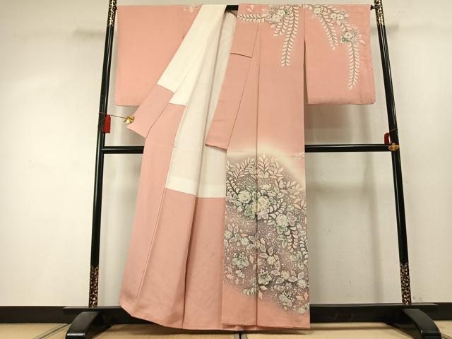 平和屋着物●越後十日町の一流染匠　桐屋・翠山工房　訪問着　絞り　辻が花　暈し染め　正絹　逸品　AABL3408fy