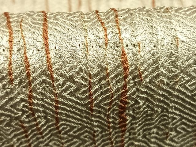 平和屋着物●上質な小紋　杢目絞り　間道　正絹　逸品　AABL3409fy
