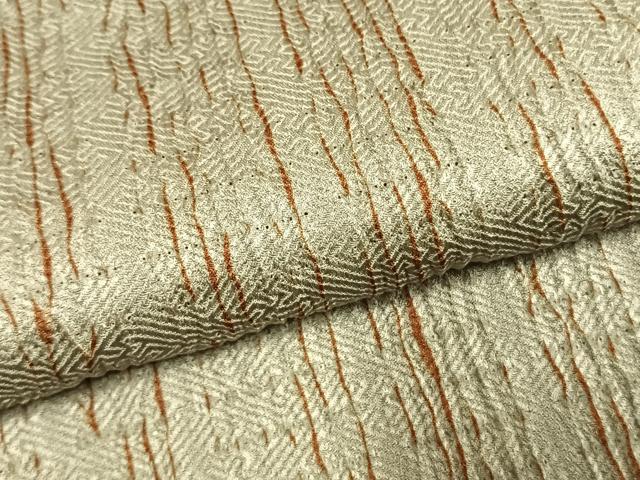 平和屋着物●上質な小紋　杢目絞り　間道　正絹　逸品　AABL3409fy