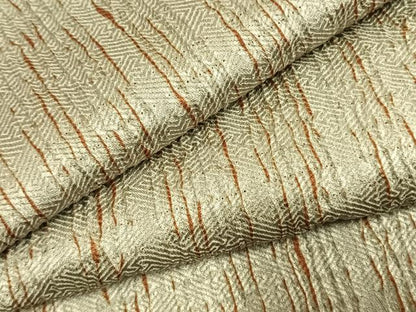 平和屋着物●上質な小紋　杢目絞り　間道　正絹　逸品　AABL3409fy