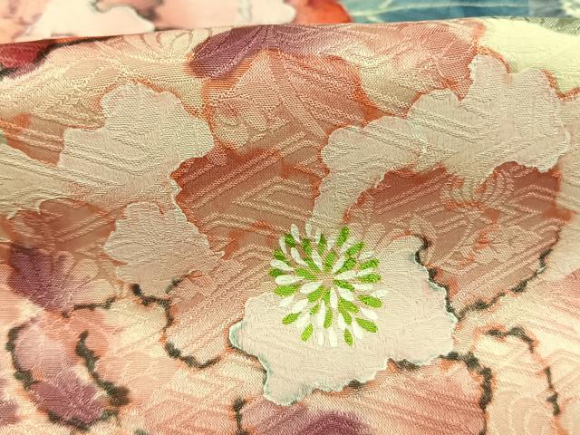 平和屋着物●豪華振袖　絞り　手描き　草花文　暈し染め　正絹　逸品　AABL3411fy