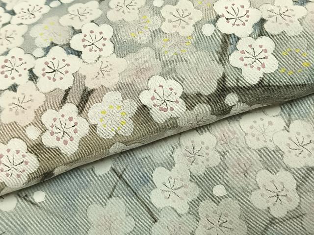 平和屋着物●日本画家　濡れ描き友禅作家　高橋峰陵　訪問着　手描き　枝梅文　暈し染め　正絹　逸品　未使用　AABL3415fy