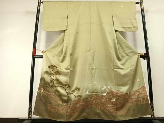 平和屋着物●豪華色留袖　作家物　老松　鶴　暈し染め　金彩　正絹　逸品　未使用　AABL3416fy