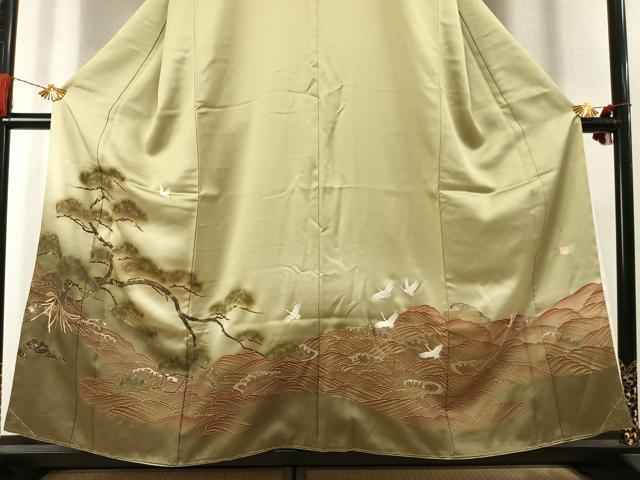 平和屋着物●豪華色留袖　作家物　老松　鶴　暈し染め　金彩　正絹　逸品　未使用　AABL3416fy