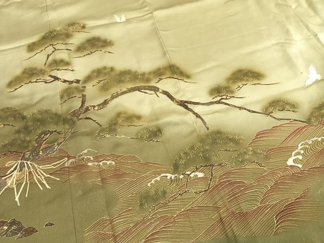 平和屋着物●豪華色留袖　作家物　老松　鶴　暈し染め　金彩　正絹　逸品　未使用　AABL3416fy