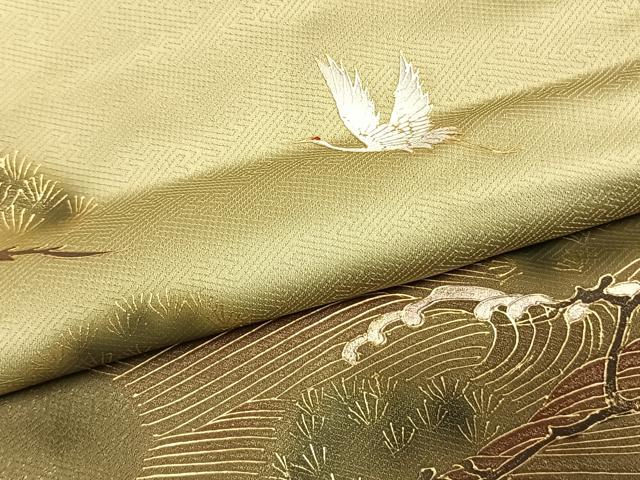 平和屋着物●豪華色留袖　作家物　老松　鶴　暈し染め　金彩　正絹　逸品　未使用　AABL3416fy