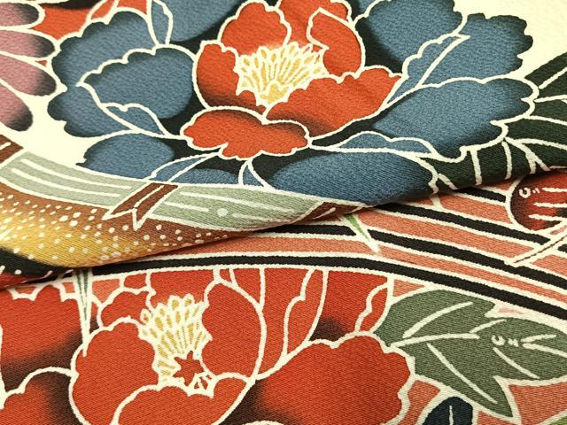 平和屋着物●豪華振袖　紅型　花蝶文　逸品　AABL3417fy